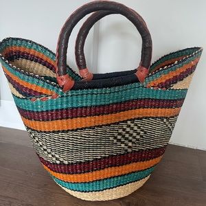 Hand woven artisan basket bag (large)